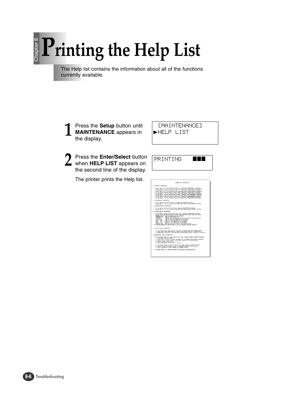 Rinting the help list | Lexmark Z82 User Manual | Page 82 / 105