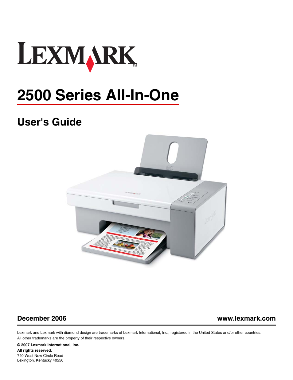 Lexmark 2500 Series User Manual | 76 pages