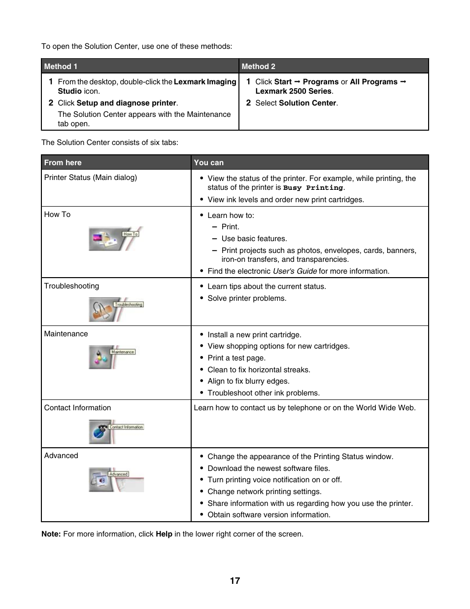 Lexmark 2500 Series User Manual | Page 17 / 76
