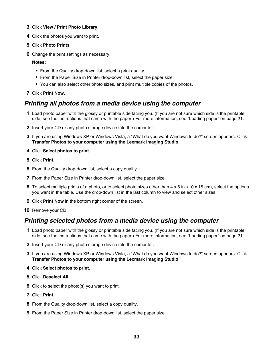 Lexmark 2500 Series User Manual | Page 33 / 76