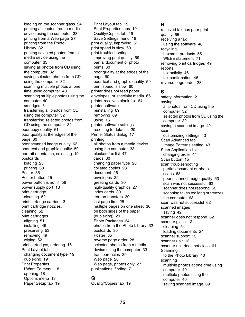 Lexmark 2500 Series User Manual | Page 75 / 76