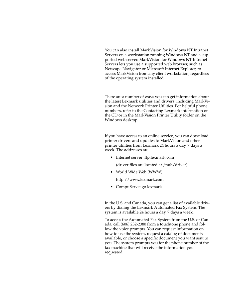 Getting updated utilities and drivers, Online services automated fax system | Lexmark 1200 User Manual | Page 155 / 208