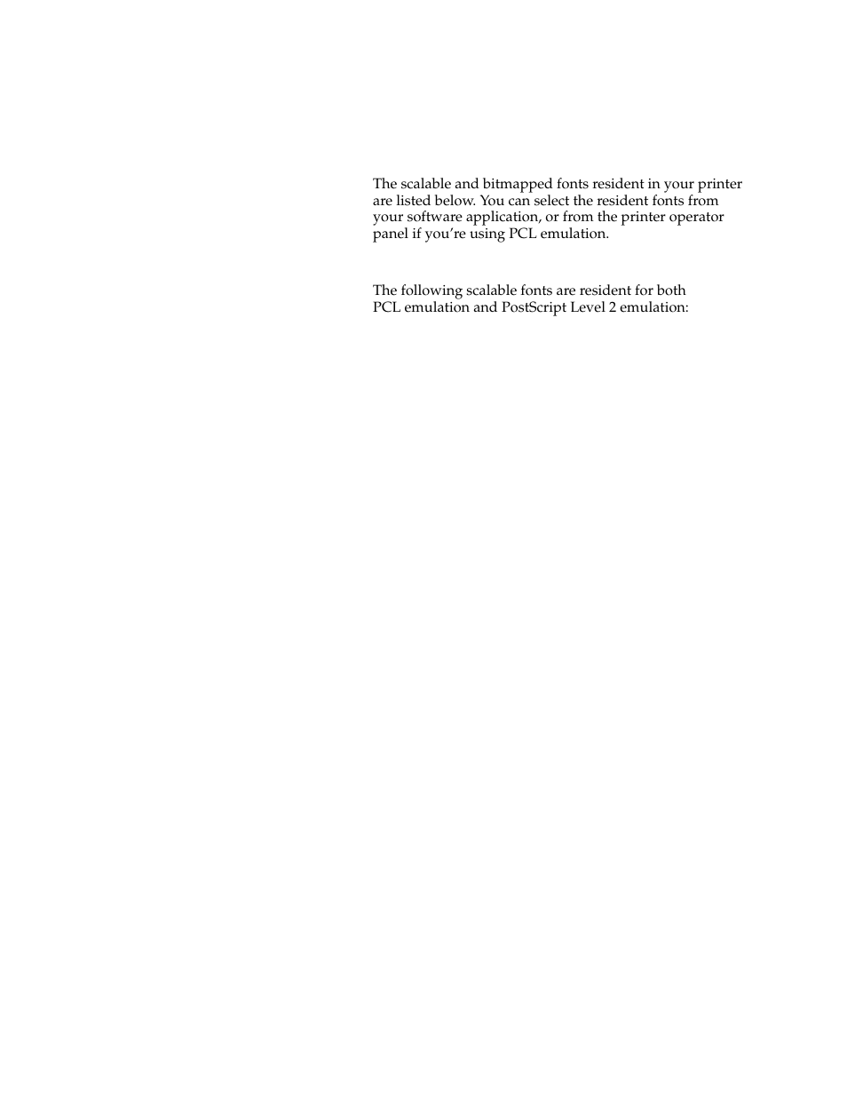 Resident fonts, Scalable fonts | Lexmark 1200 User Manual | Page 162 / 208