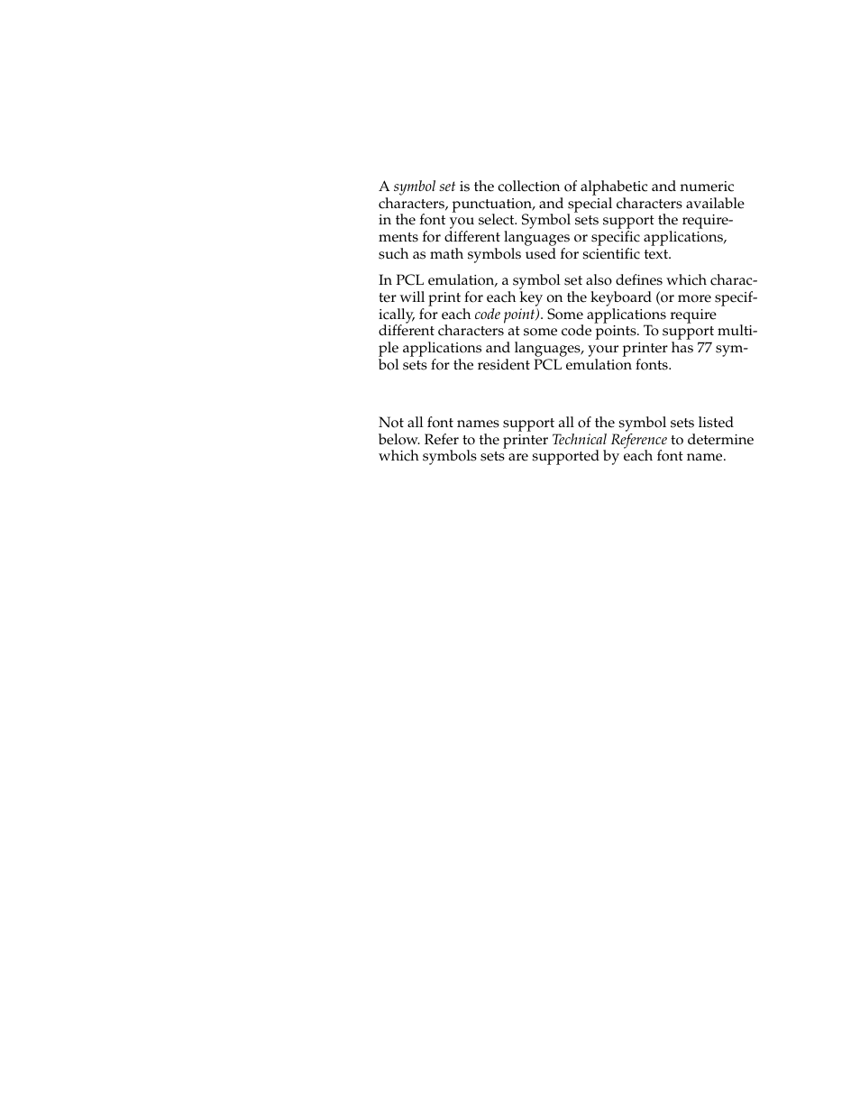 Symbol sets, Symbol sets for pcl emulation | Lexmark 1200 User Manual | Page 164 / 208