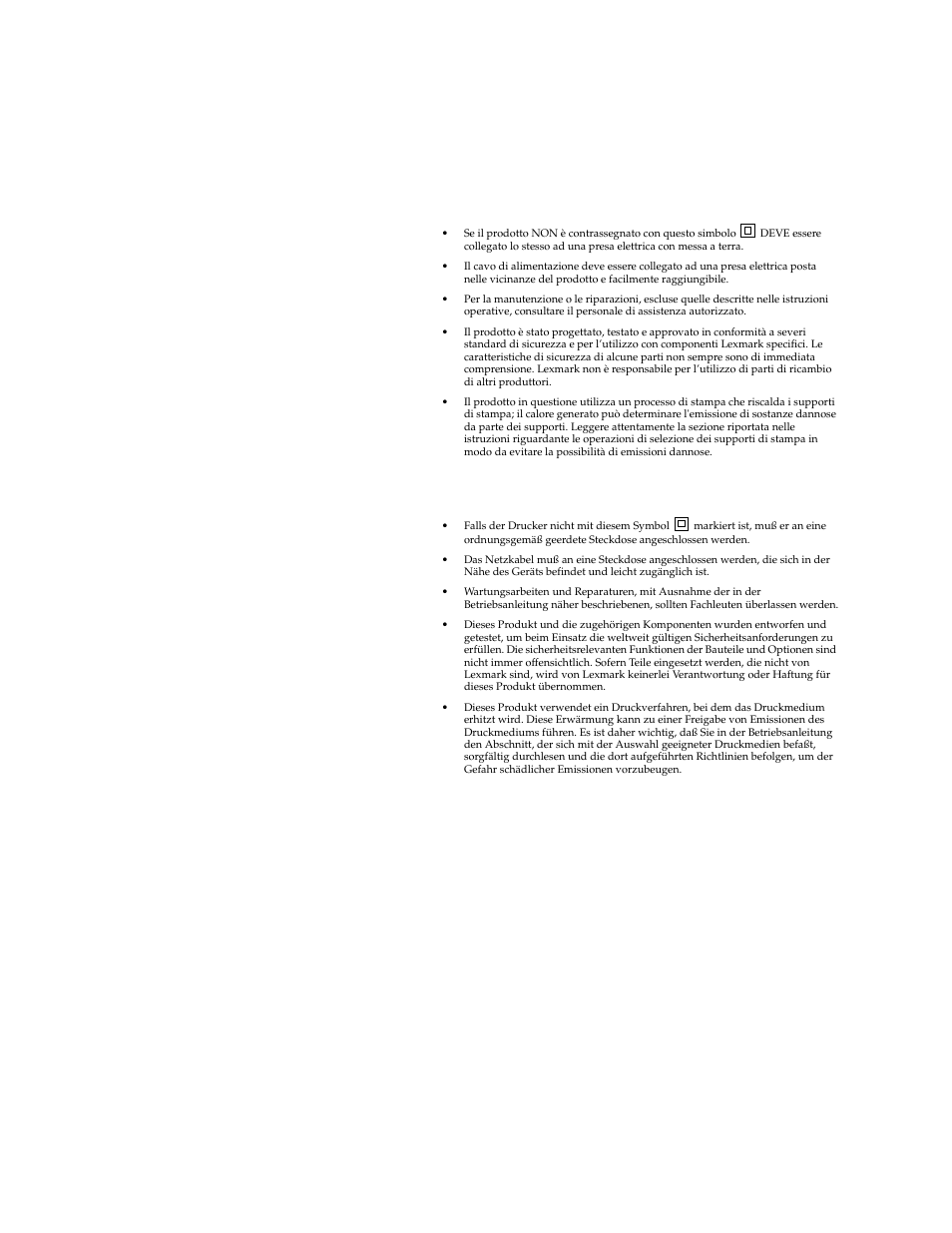 Appendix d: safety information | Lexmark 1200 User Manual | Page 168 / 208