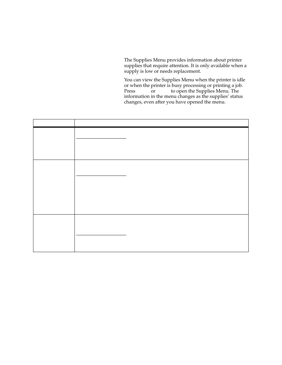 Supplies menu | Lexmark 1200 User Manual | Page 27 / 208