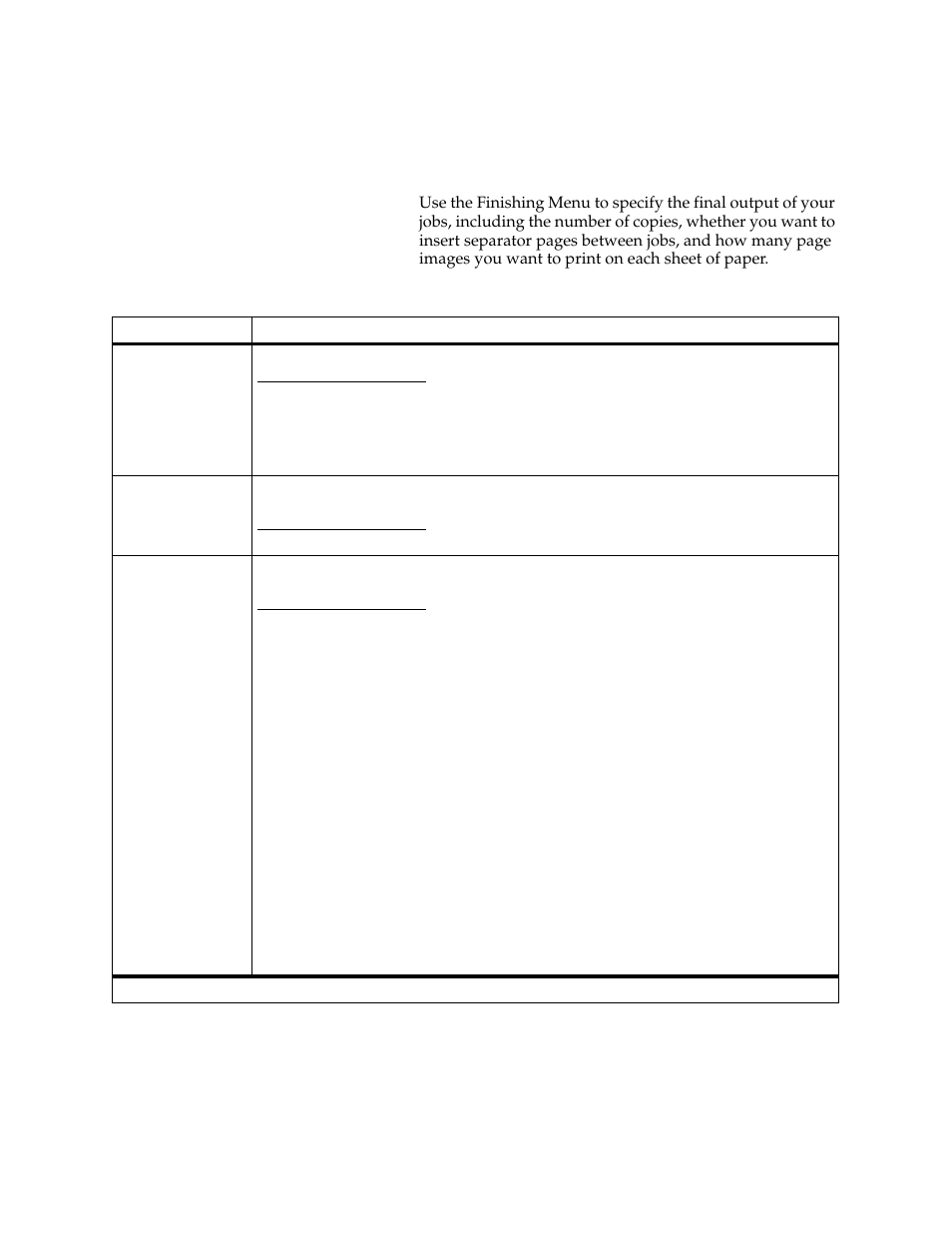 Finishing menu | Lexmark 1200 User Manual | Page 36 / 208