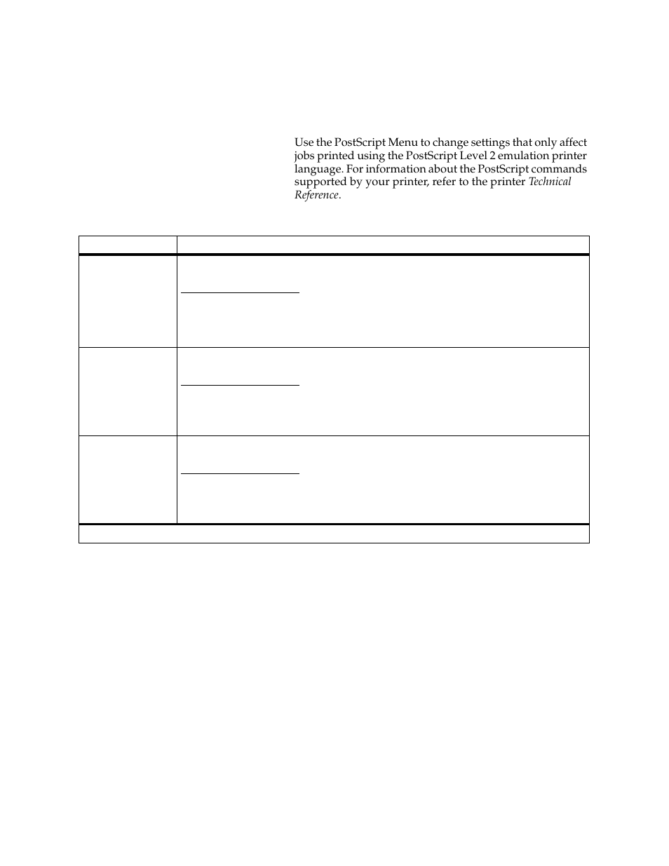 Postscript menu | Lexmark 1200 User Manual | Page 53 / 208