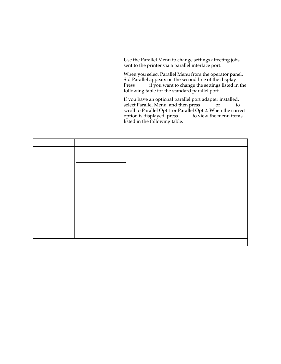 Parallel menu | Lexmark 1200 User Manual | Page 54 / 208