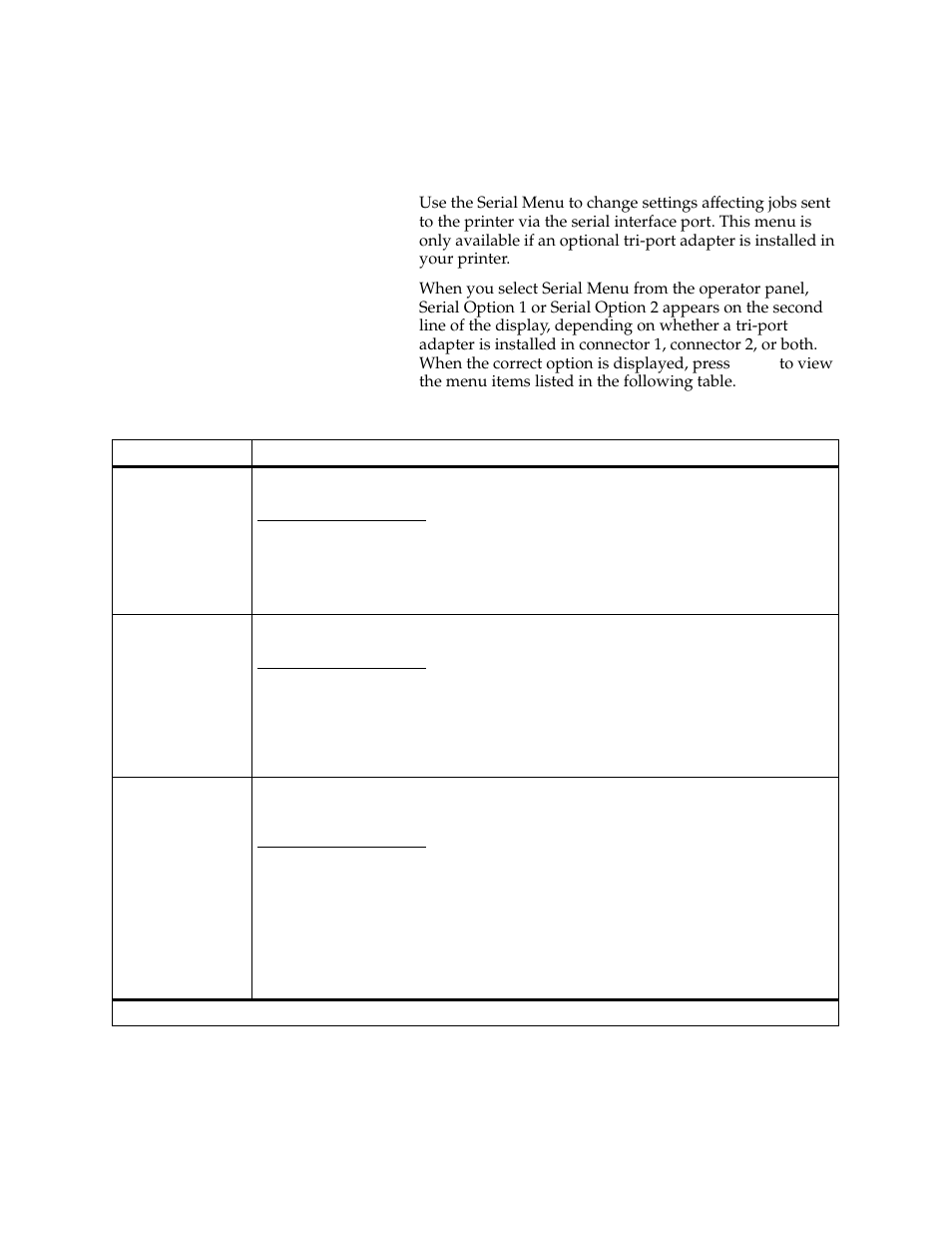 Serial menu | Lexmark 1200 User Manual | Page 57 / 208