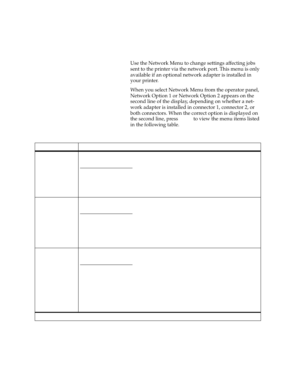 Network menu | Lexmark 1200 User Manual | Page 61 / 208