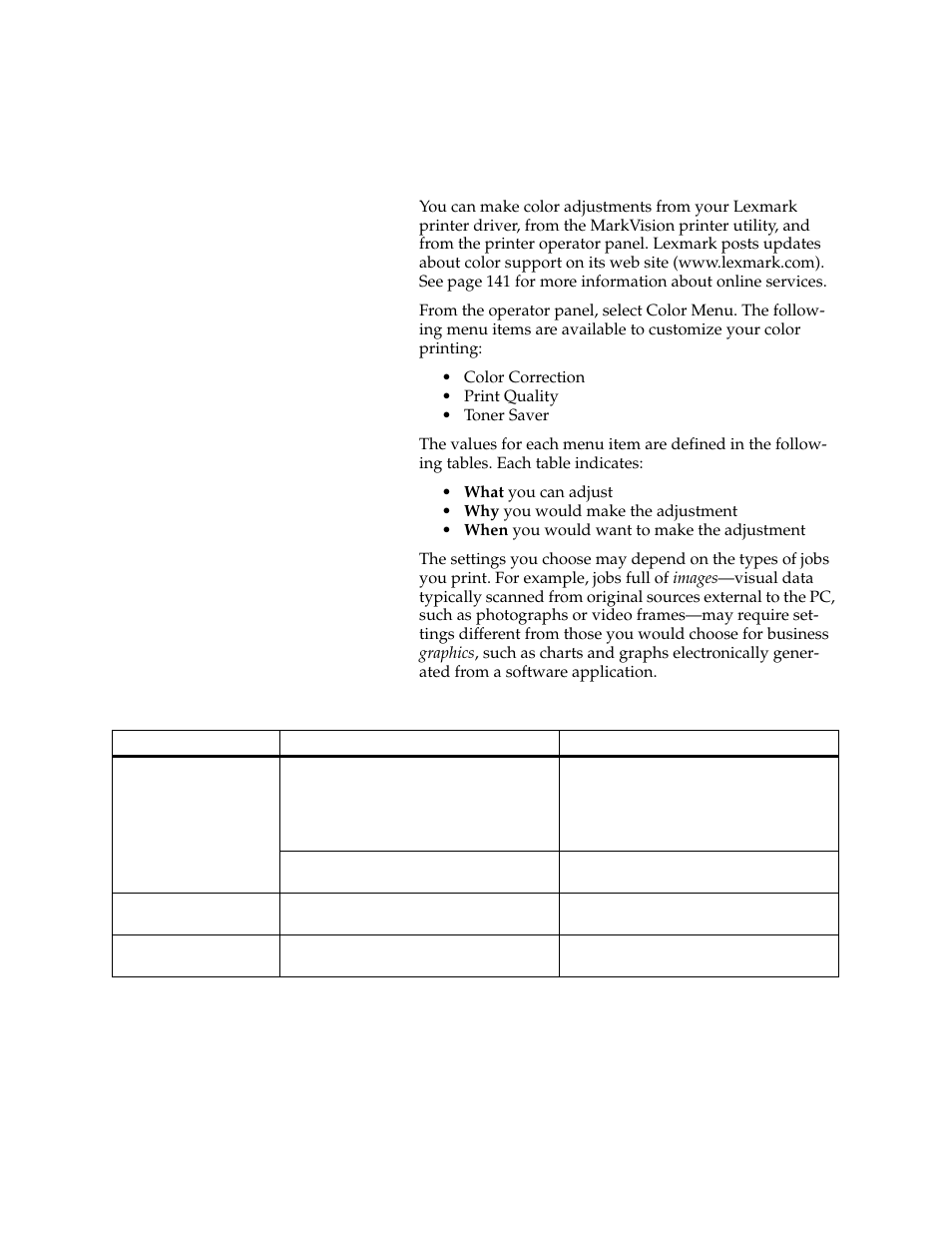 Adjusting color | Lexmark 1200 User Manual | Page 75 / 208