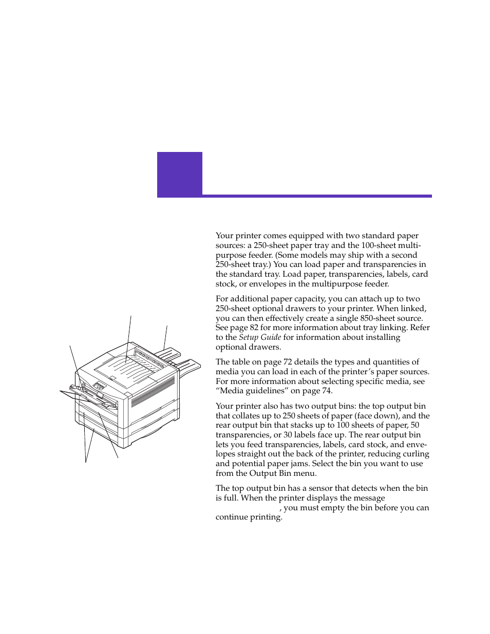 Paper handling, Paper sources and output bins | Lexmark 1200 User Manual | Page 85 / 208