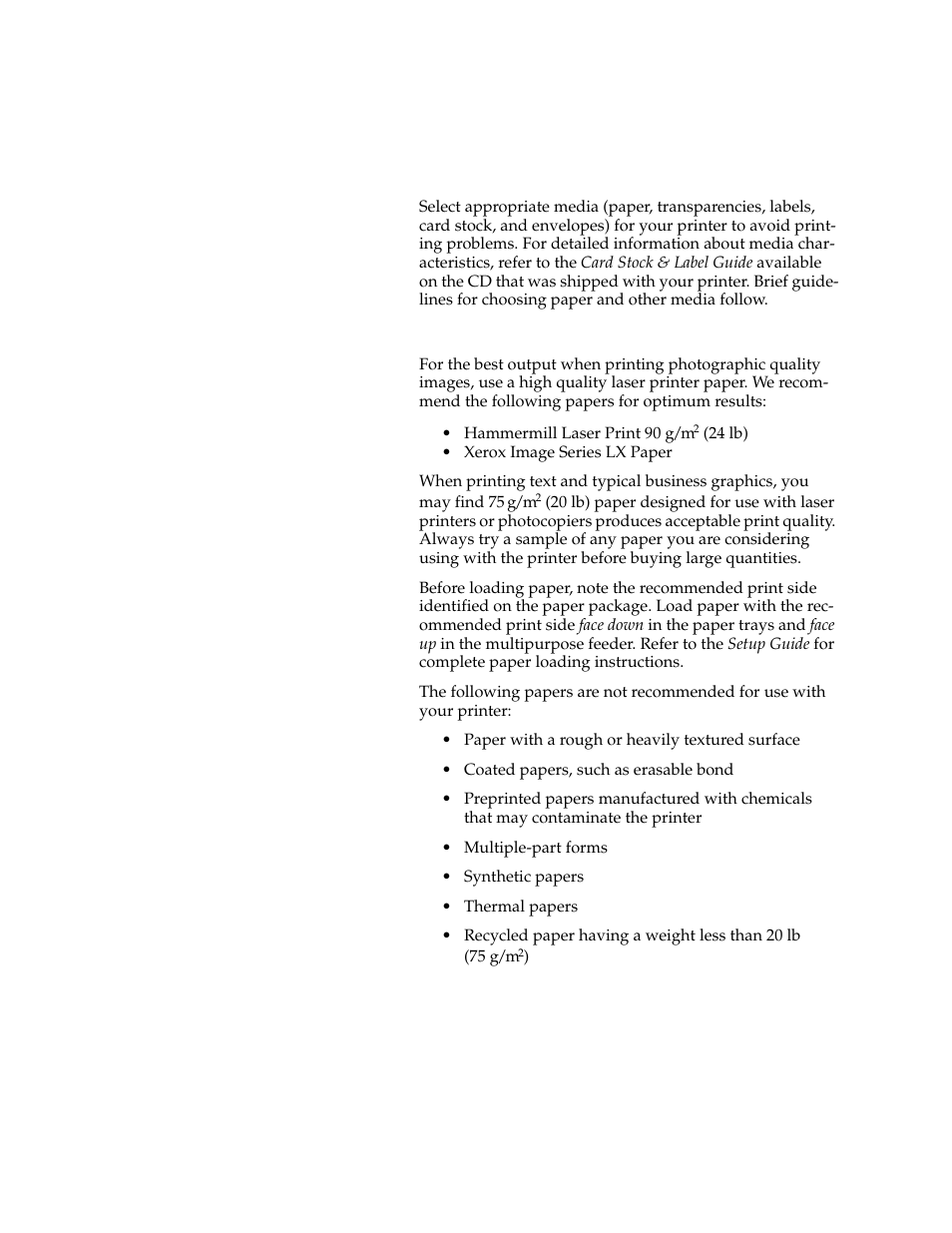 Media guidelines, Paper | Lexmark 1200 User Manual | Page 88 / 208