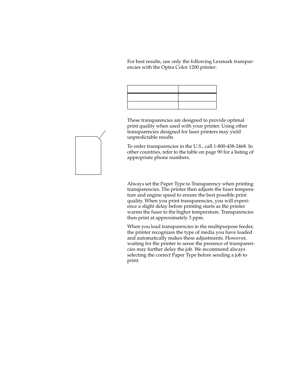 Transparencies | Lexmark 1200 User Manual | Page 90 / 208
