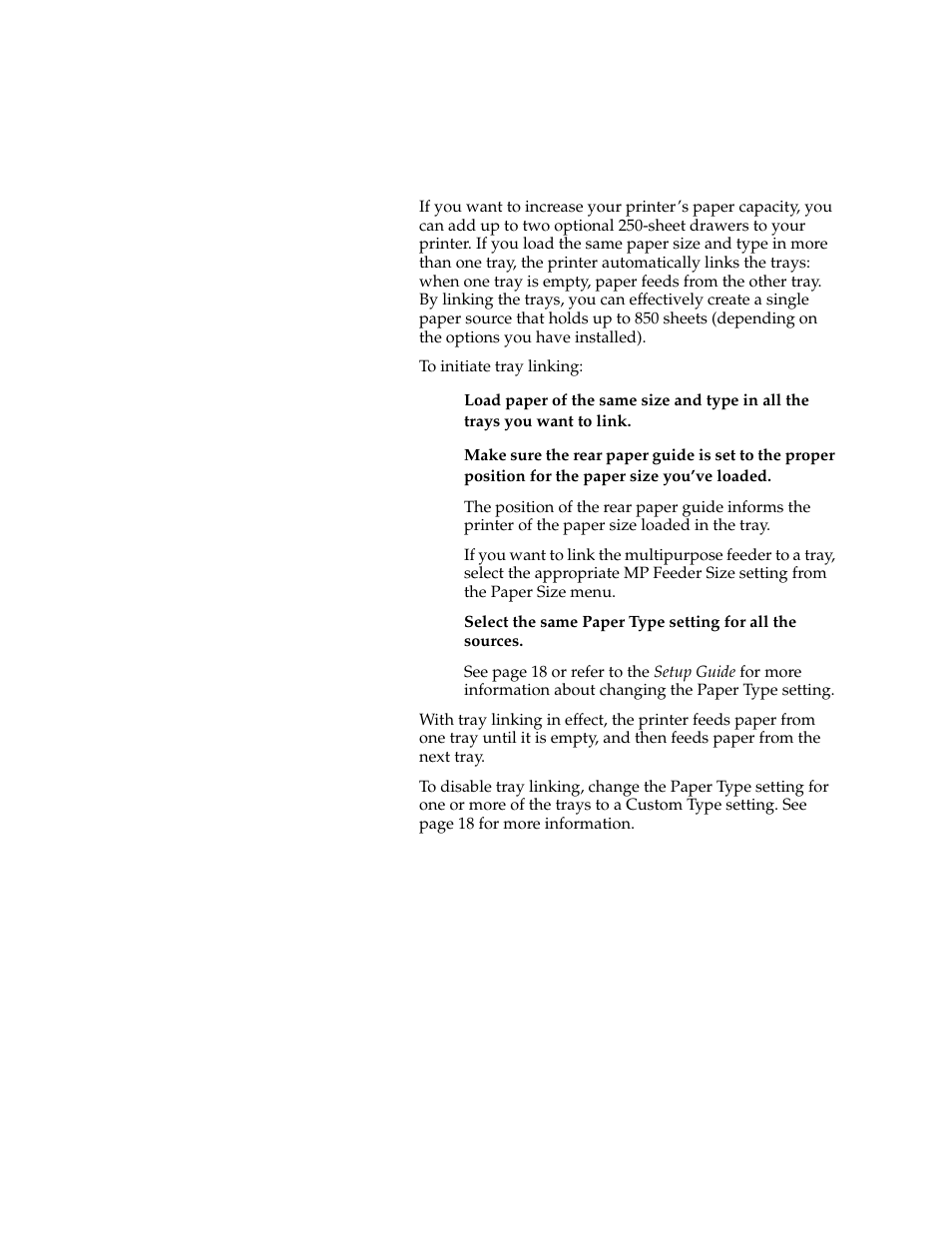 Tray linking | Lexmark 1200 User Manual | Page 96 / 208