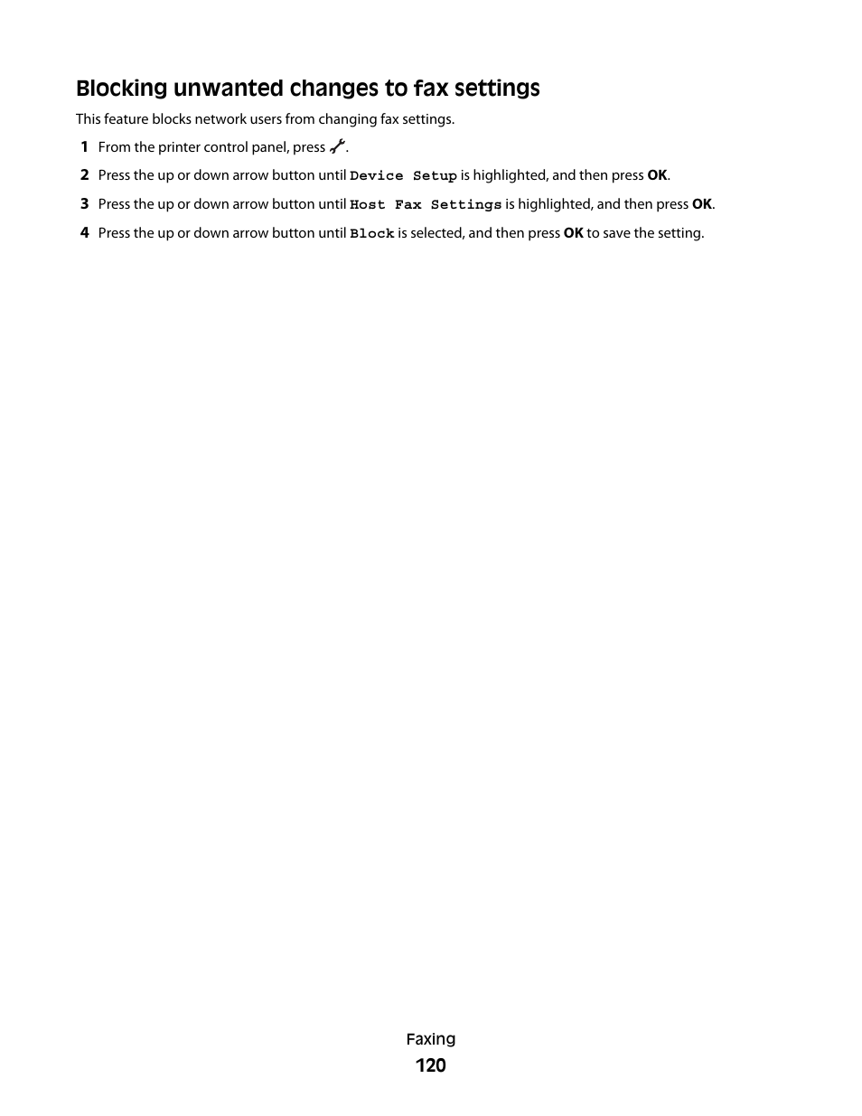 Blocking unwanted changes to fax settings | Lexmark 7600 Series User Manual | Page 120 / 181