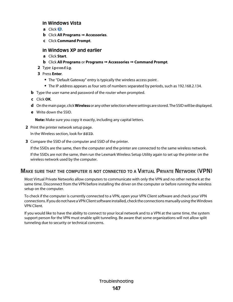 Vpn) | Lexmark 7600 Series User Manual | Page 147 / 181