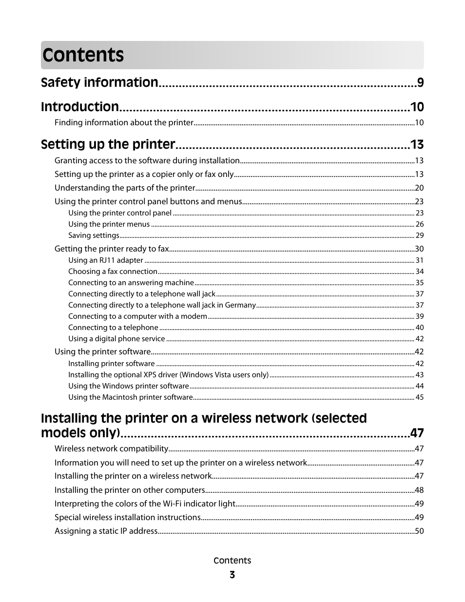 Lexmark 7600 Series User Manual | Page 3 / 181