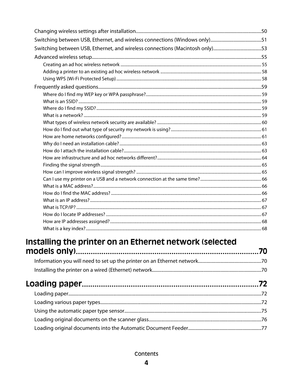 Loading paper | Lexmark 7600 Series User Manual | Page 4 / 181