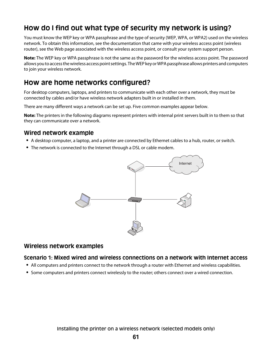 How are home networks configured | Lexmark 7600 Series User Manual | Page 61 / 181
