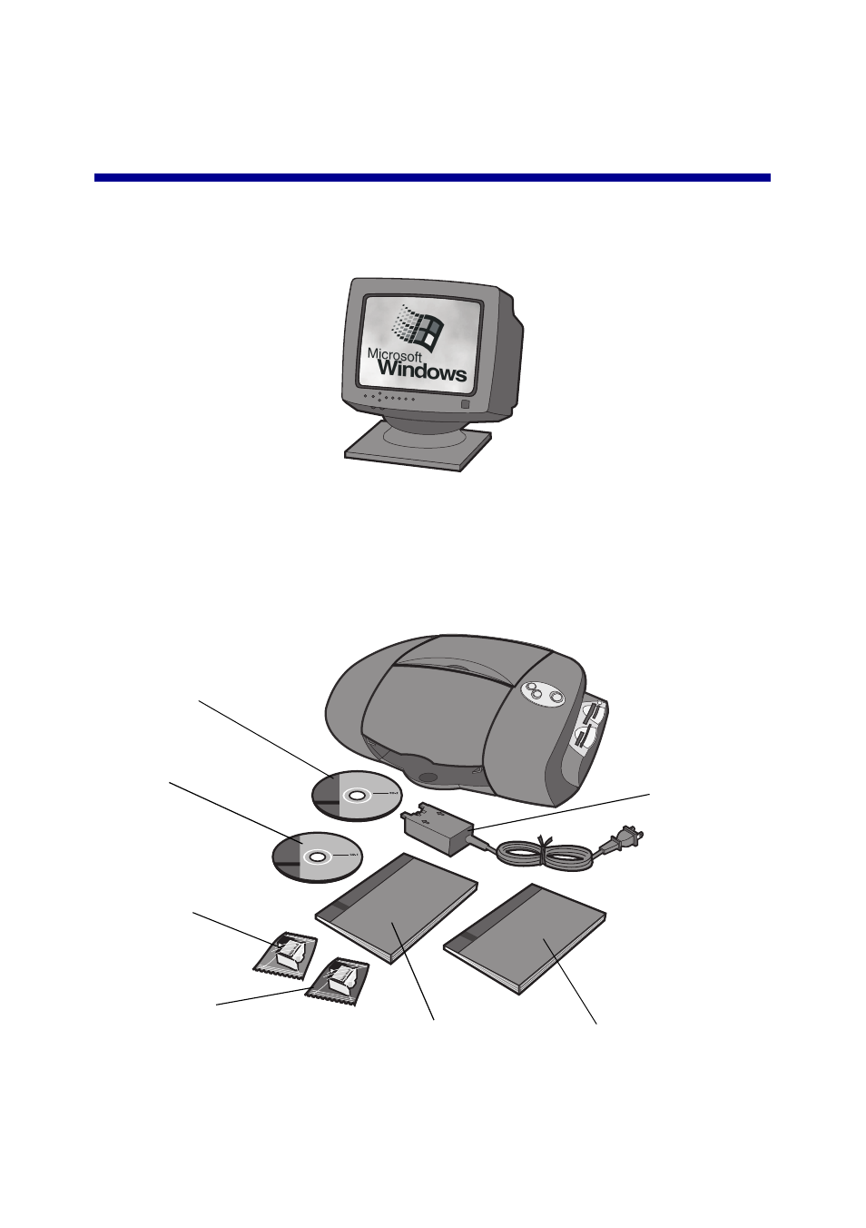 Setting up your printer, Step 1: make sure your computer is on, Step 2: check the printer parts | Lexmark JETPRINTER Z65P User Manual | Page 4 / 26