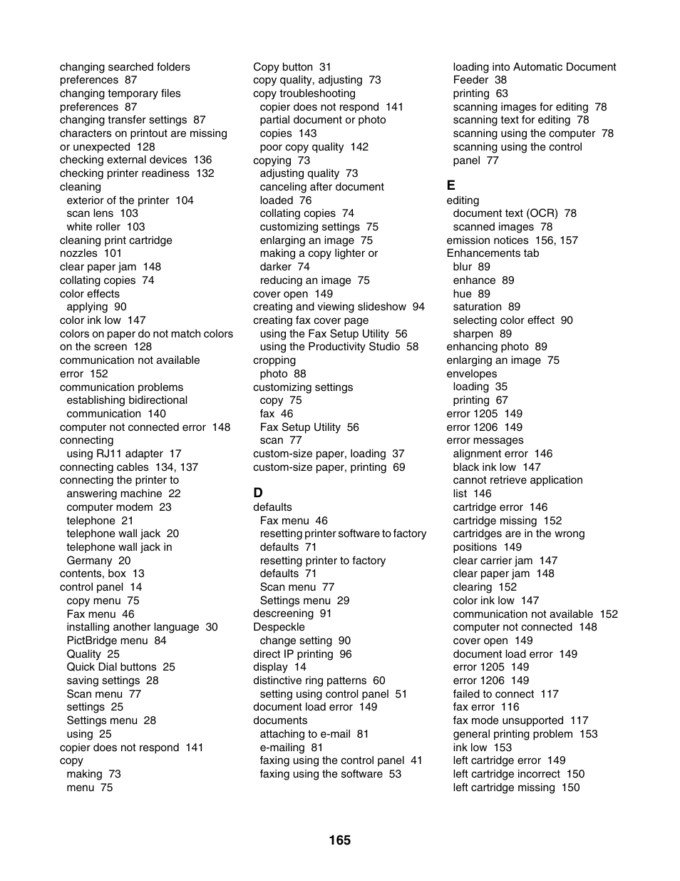 Lexmark 5000 Series User Manual | Page 165 / 171