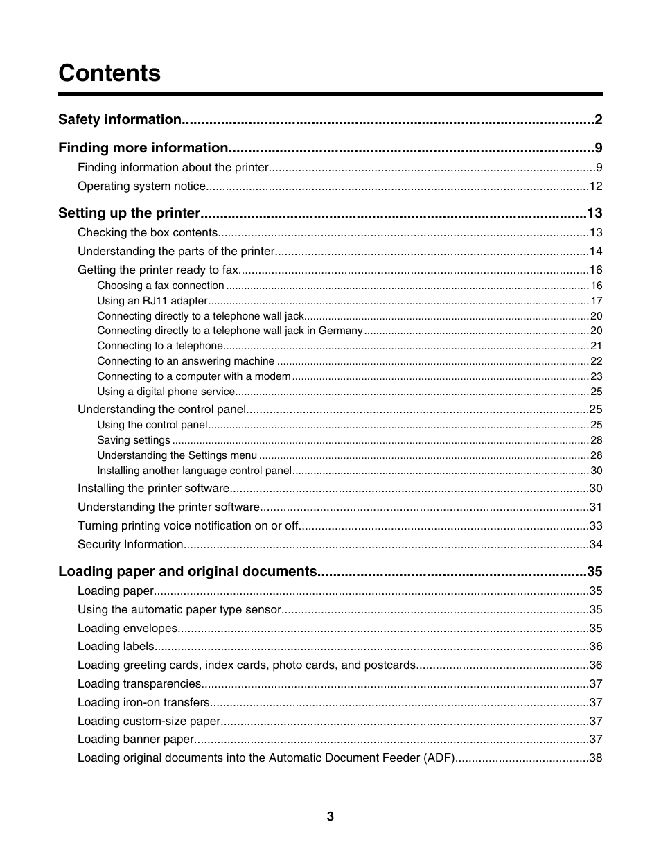 Lexmark 5000 Series User Manual | Page 3 / 171