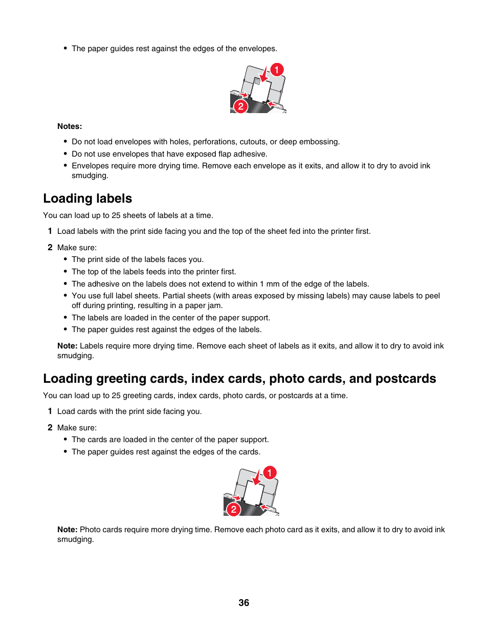 Loading labels | Lexmark 5000 Series User Manual | Page 36 / 171