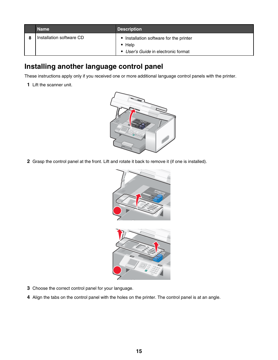 Installing another language control panel | Lexmark 9300 Series User Manual | Page 15 / 198