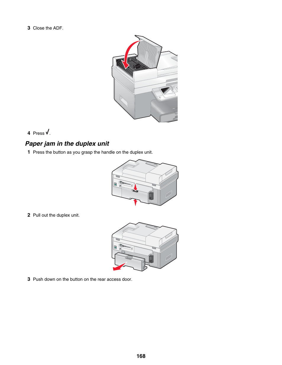 Paper jam in the duplex unit | Lexmark 9300 Series User Manual | Page 168 / 198