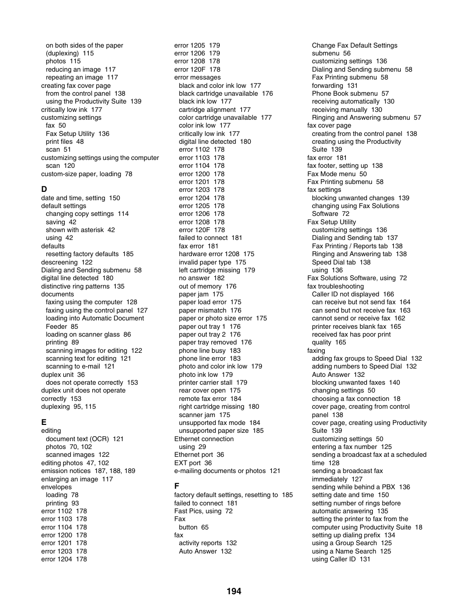 Lexmark 9300 Series User Manual | Page 194 / 198