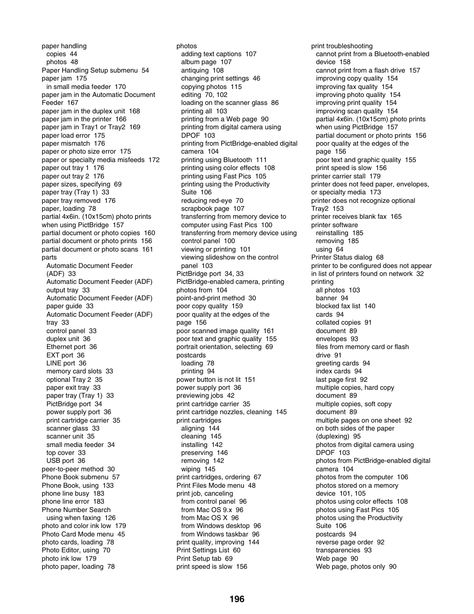 Lexmark 9300 Series User Manual | Page 196 / 198