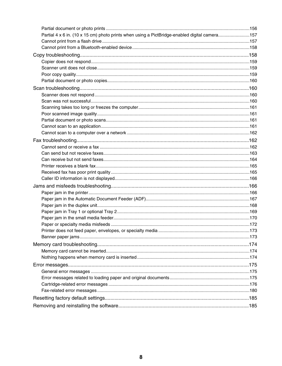 Lexmark 9300 Series User Manual | Page 8 / 198