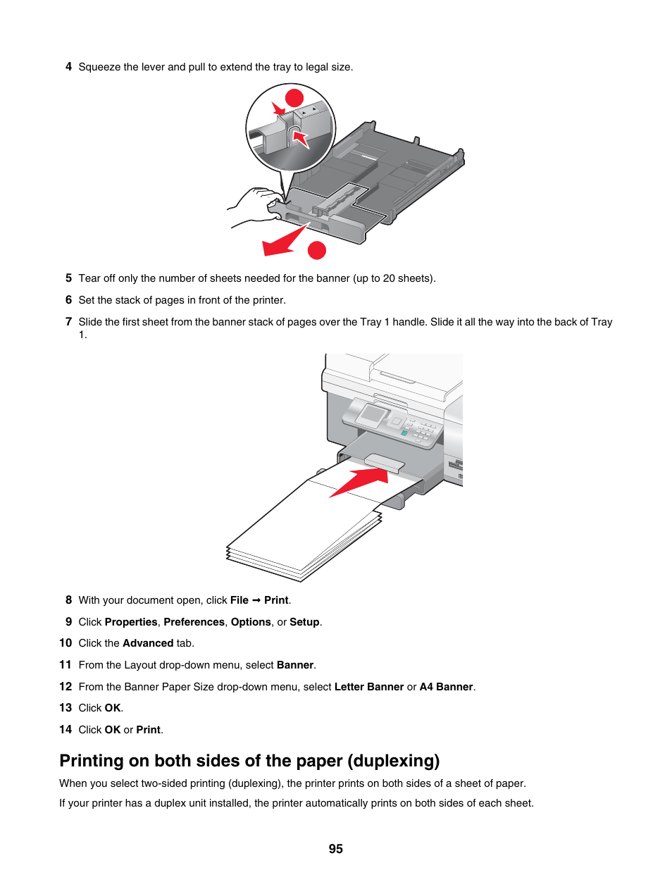 Printing on both sides of the paper (duplexing) | Lexmark 9300 Series User Manual | Page 95 / 198