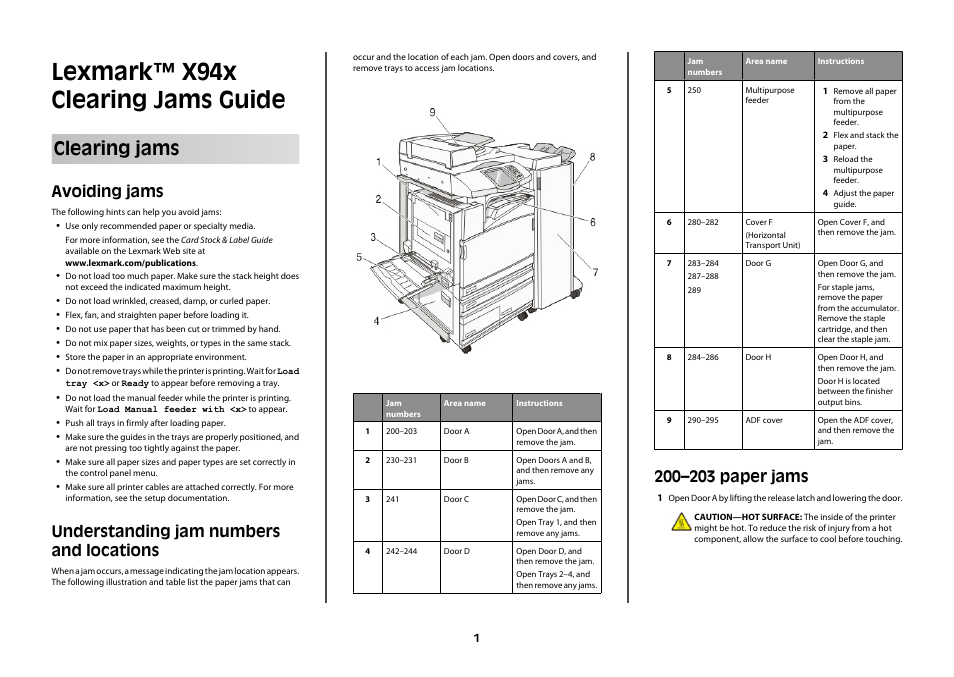 Lexmark X945 User Manual | 8 pages