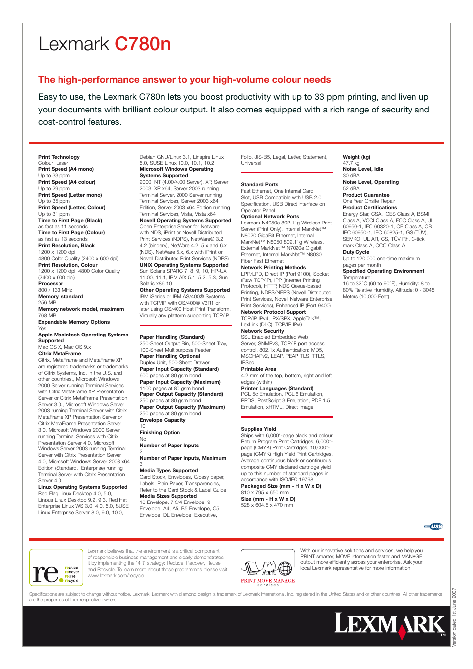 Lexmark c780n | Lexmark C 780n User Manual | Page 4 / 5