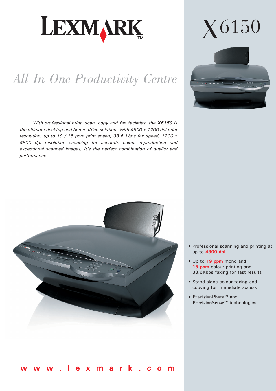 Lexmark X6150 User Manual | 2 pages