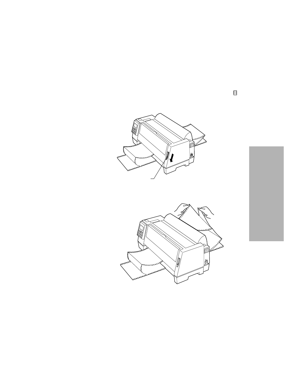 Loading a single sheet or envelope with continuous | Lexmark 4227 User Manual | Page 71 / 160