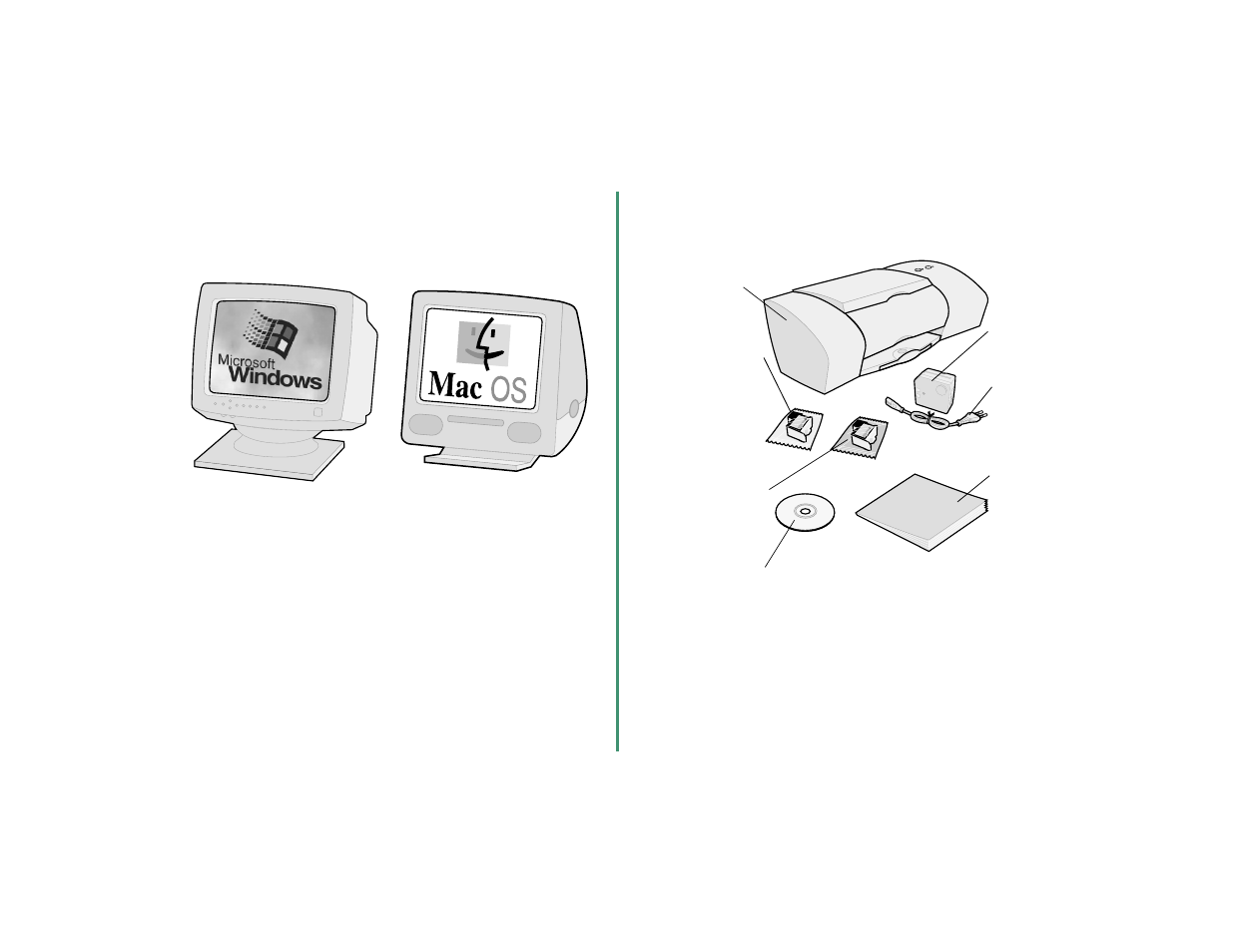 Step 1: make sure your computer is on, Step 2: check the printer parts, Step 1 | Step 2, Make sure your computer is on, Check the printer parts | Lexmark Z35 User Manual | Page 4 / 24