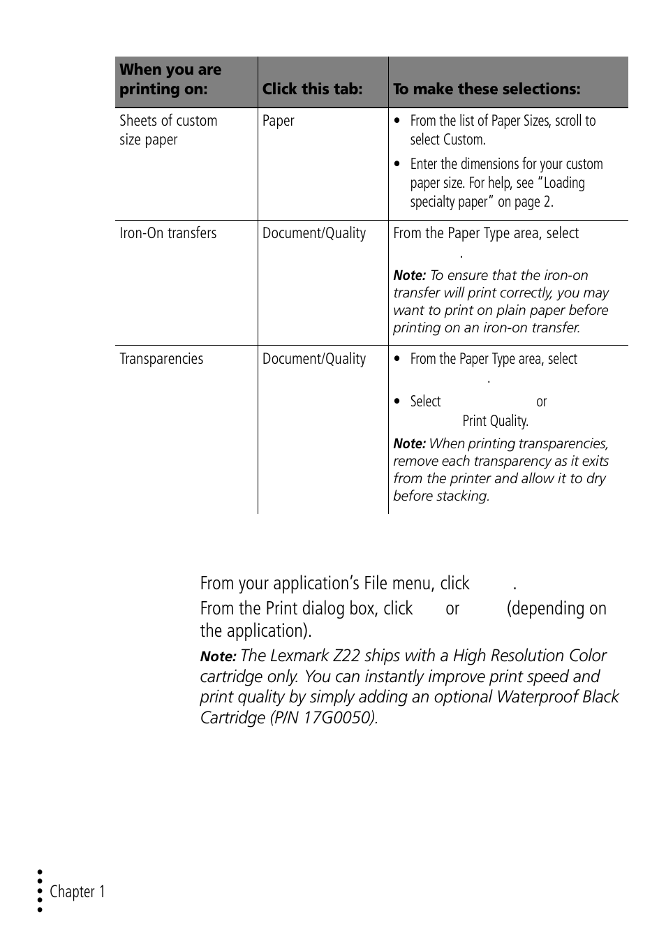 Step 3: print your document | Lexmark Z32 User Manual | Page 10 / 44