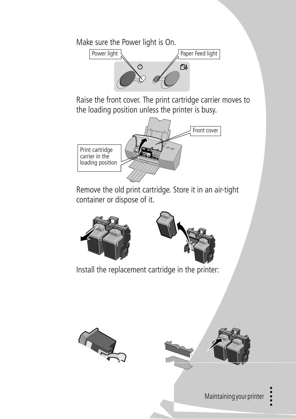 Installing or replacing print cartridges | Lexmark Z32 User Manual | Page 21 / 44