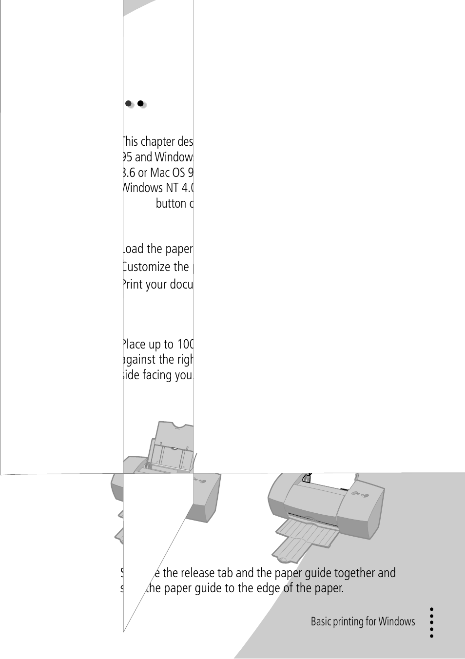Basic printing for windows, Step 1: load the paper | Lexmark Z32 User Manual | Page 5 / 44