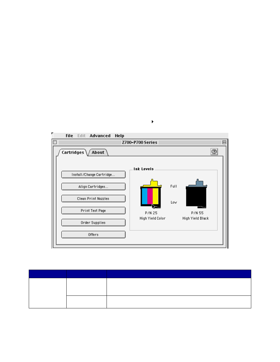 Control panel | Lexmark Z700 User Manual | Page 13 / 81