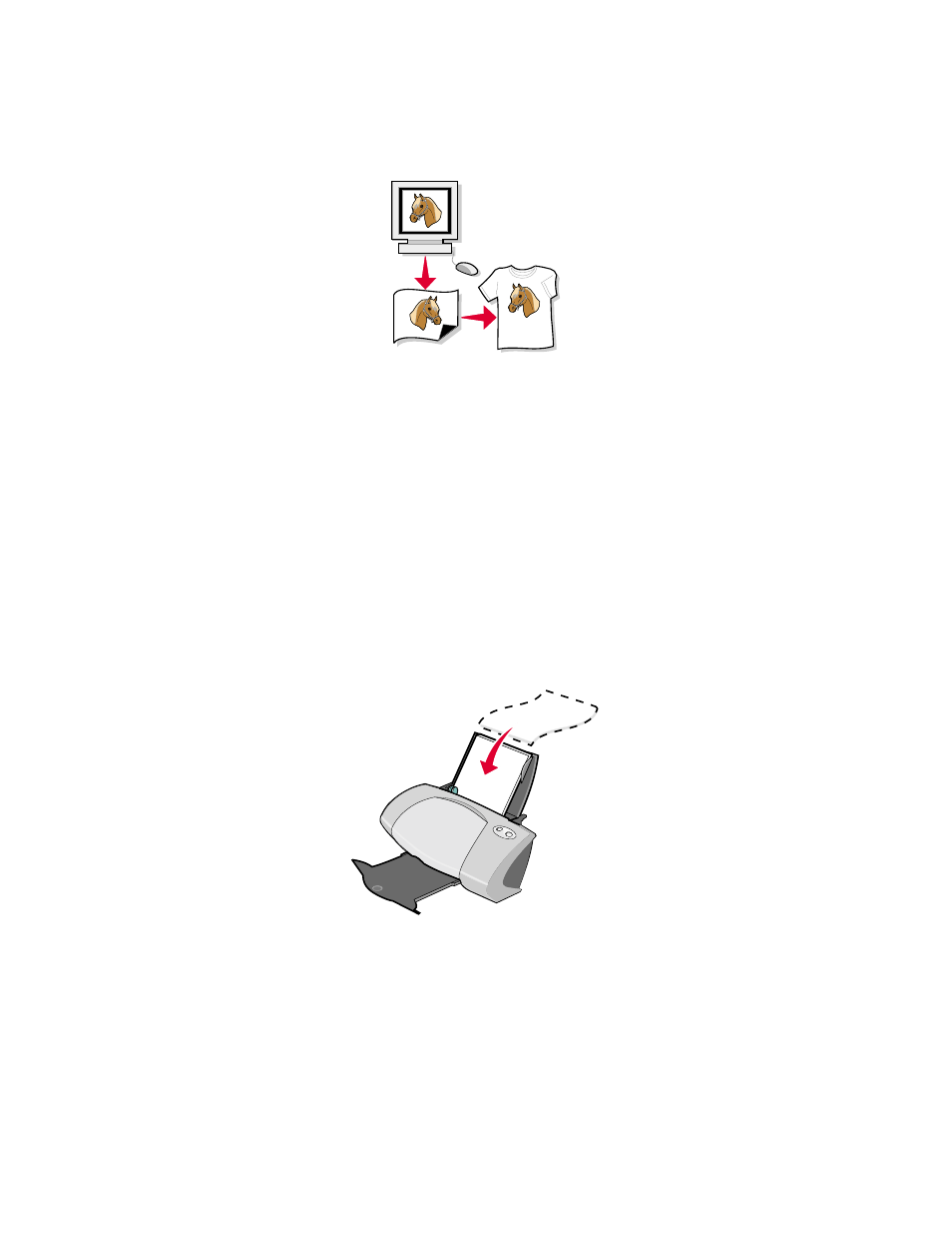 Printing iron-on transfers, Step 1: load the iron-on transfers | Lexmark Z700 User Manual | Page 37 / 81