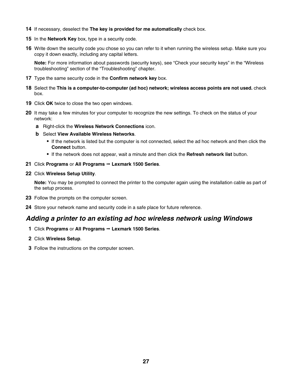 Lexmark 1500 Series User Manual | Page 27 / 124