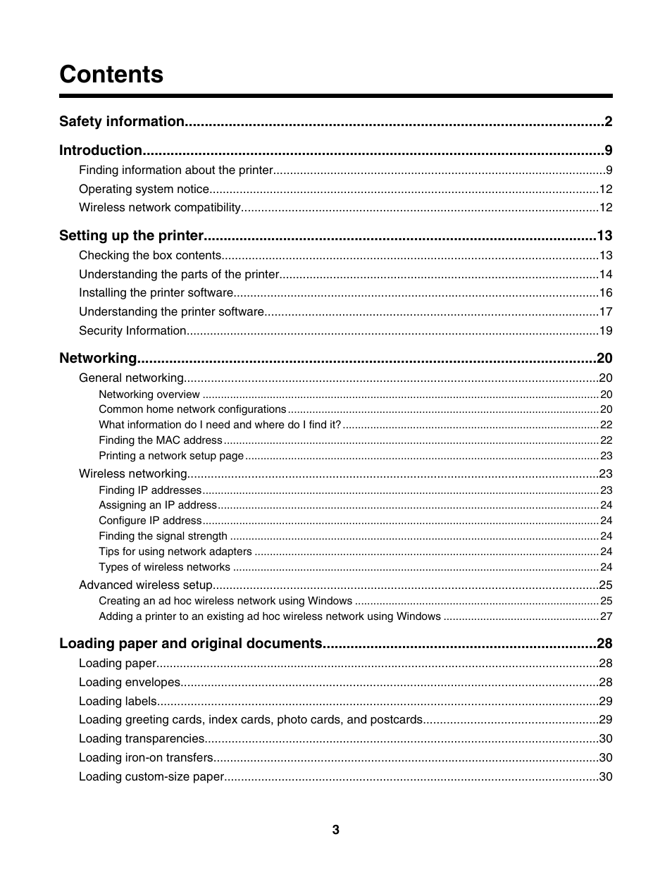 Lexmark 1500 Series User Manual | Page 3 / 124