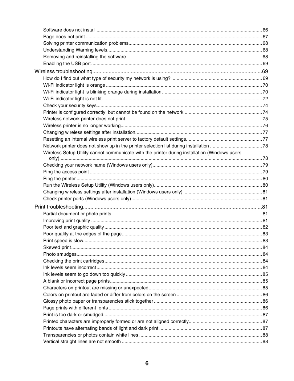 Lexmark 1500 Series User Manual | Page 6 / 124