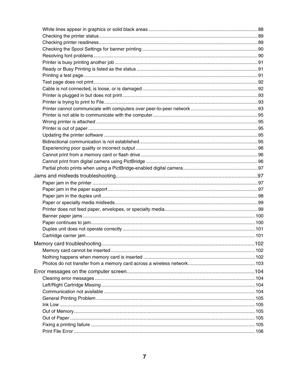 Lexmark 1500 Series User Manual | Page 7 / 124