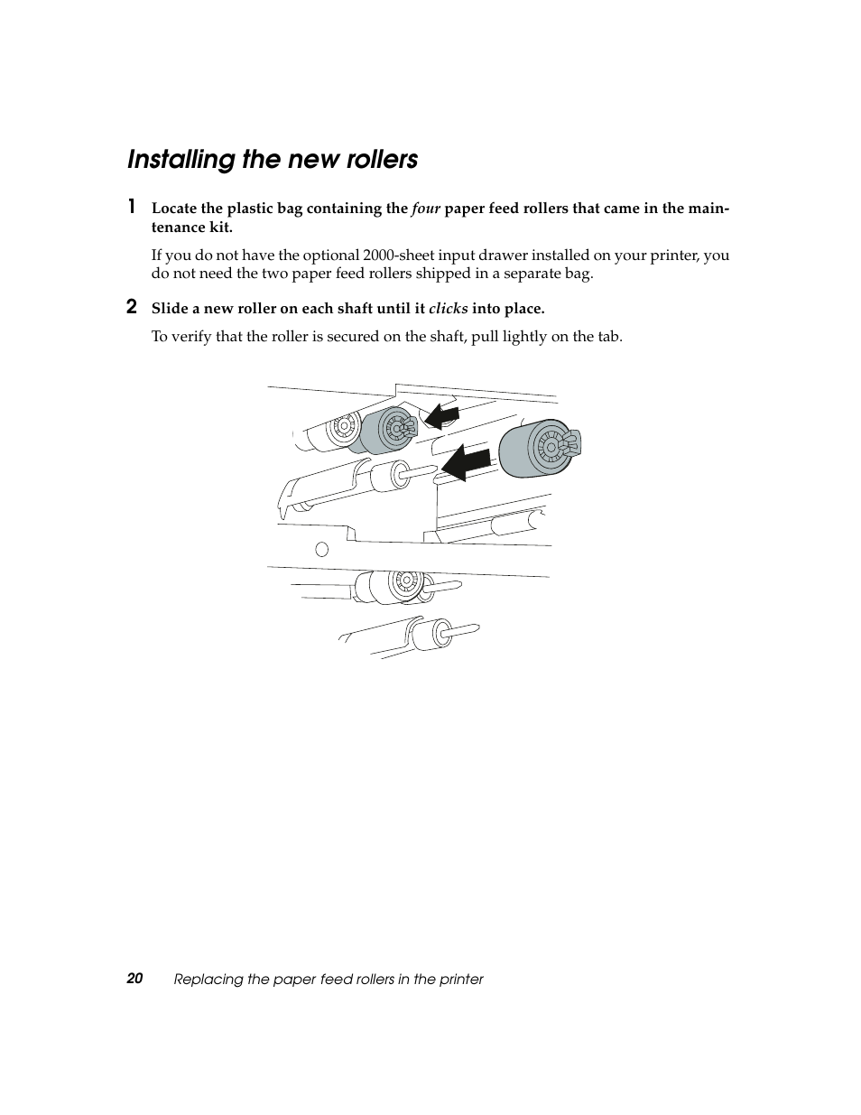 Installing the new rollers | Lexmark 60 User Manual | Page 24 / 34